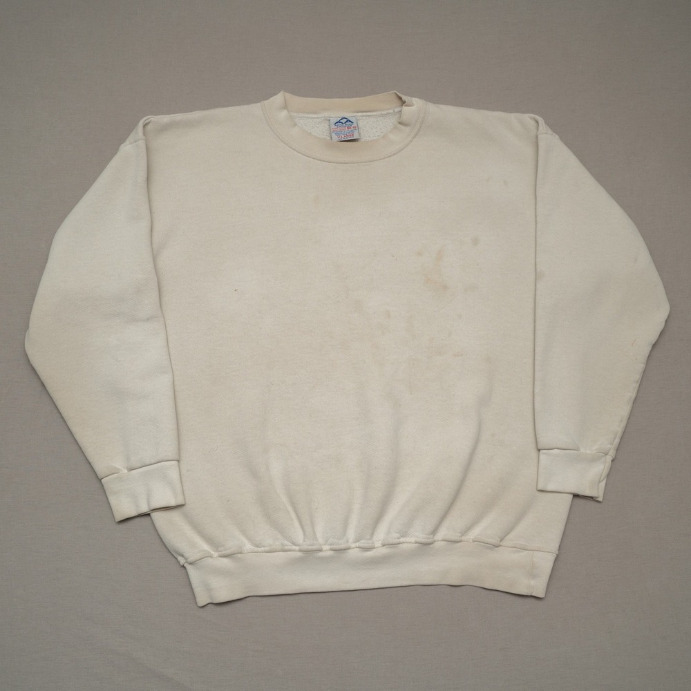 Vintage‎ 90s AAA Crewneck Sweatshirt Cream Off White Distressed Adult XL USA